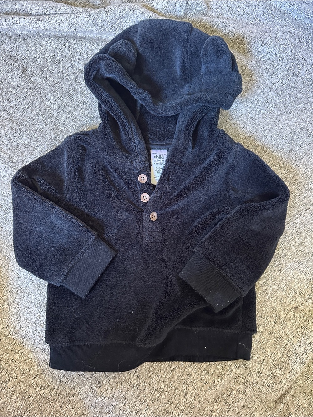 Carter's Plush Hooded Pullover in Dark Navy - Picture 1 of 3
